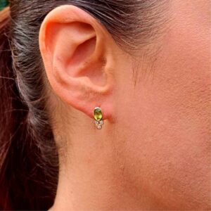 Diamond and Peridot earrings