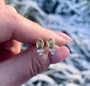 Diamond and Peridot earrings