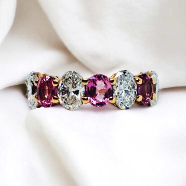 Pink Sapphire and Diamond ring