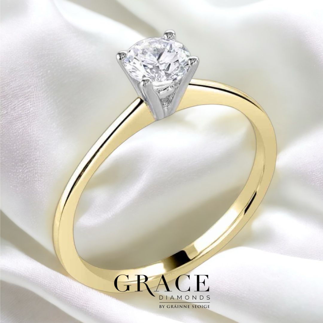 Gold and Diamond solitaire ring