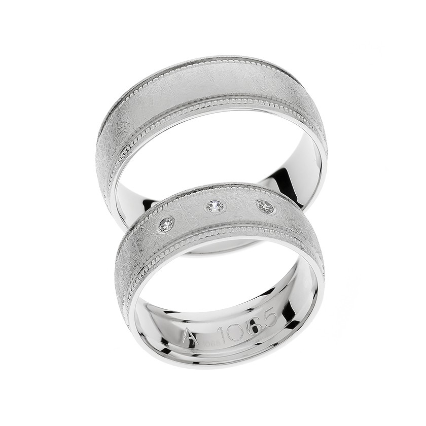Plain White Gold Matching Bands with Diamonds: Elegant Simplicity