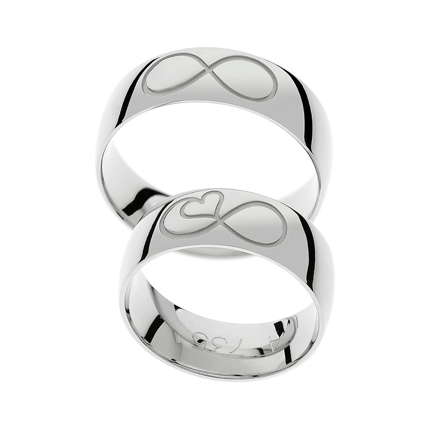 Matching Bands with Eternity Sign: Symbol of Everlasting Love