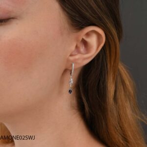 18kt White Gold Sparkling Branch Drop Earrings