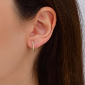 18kt White Gold Huggies