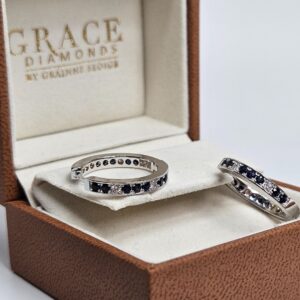 White gold sapphire and diamond earrings