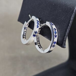 White gold sapphire and diamond earrings