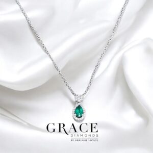 Emerald and diamond pendant