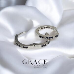 White gold sapphire and diamond earrings