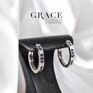 White gold sapphire and diamond earrings